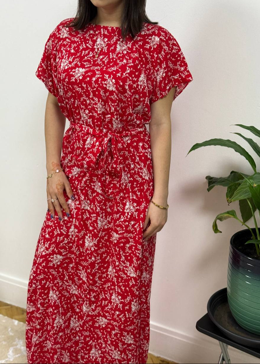 Botanical Red Dress