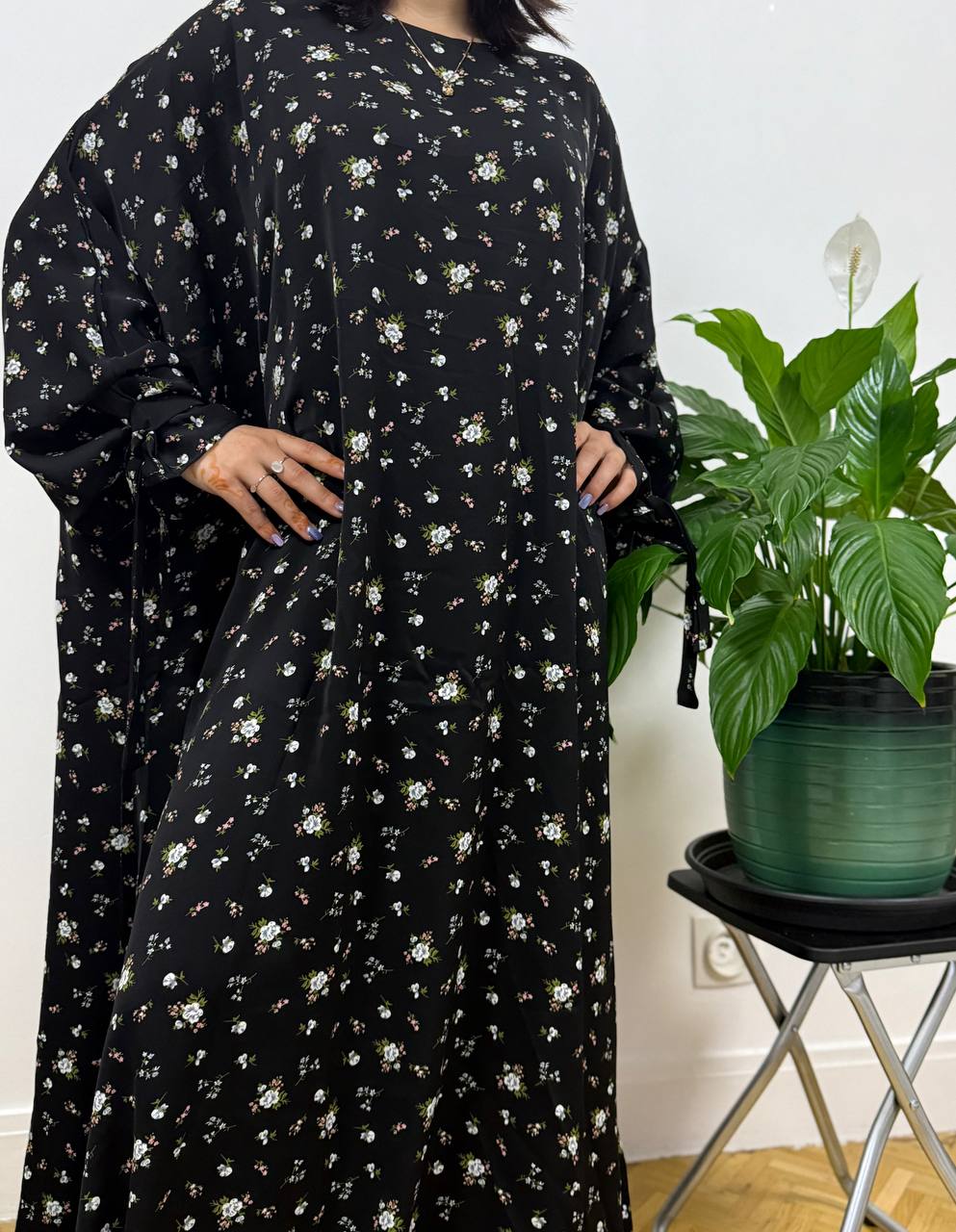 Robe Florale Noire
