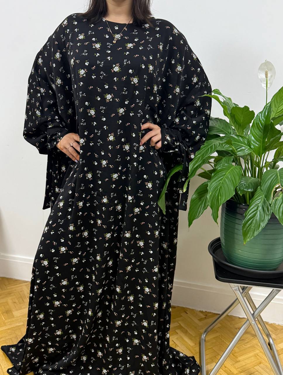 Robe Florale Noire
