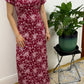 Burgundy Floral Dress